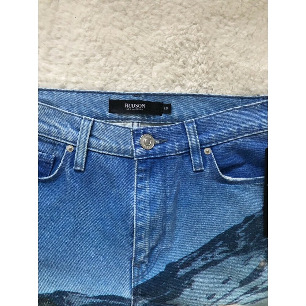 Hudson Jeans Barbara Mountain Blue Flow High-Rise Crop Straight Leg Jean Size 25 - Picture 5 of 12